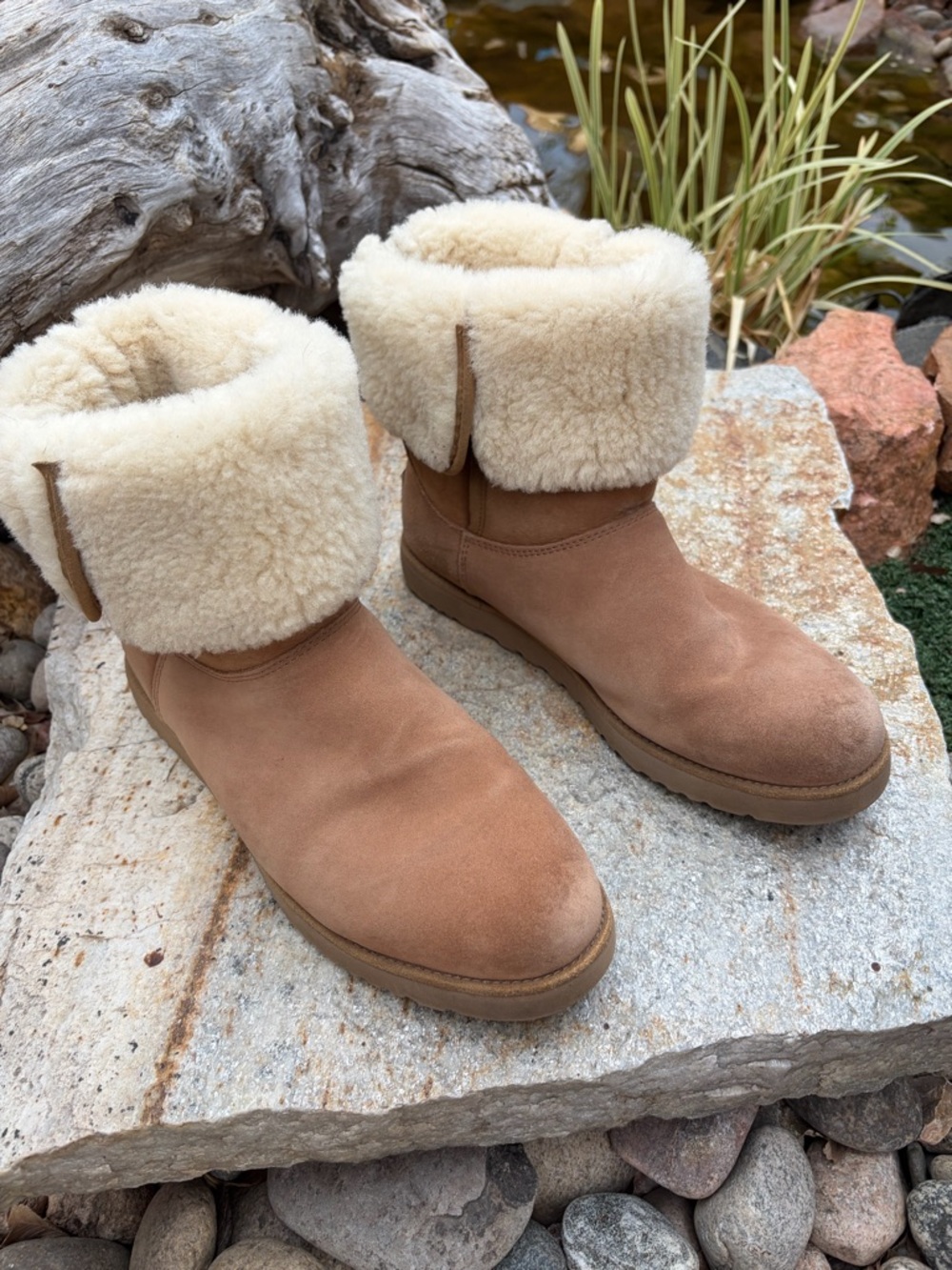 UGG Classic Tall Boots Womens 9.5 Chestnut Sheepskin Suede Winter - Picture 7 of 9